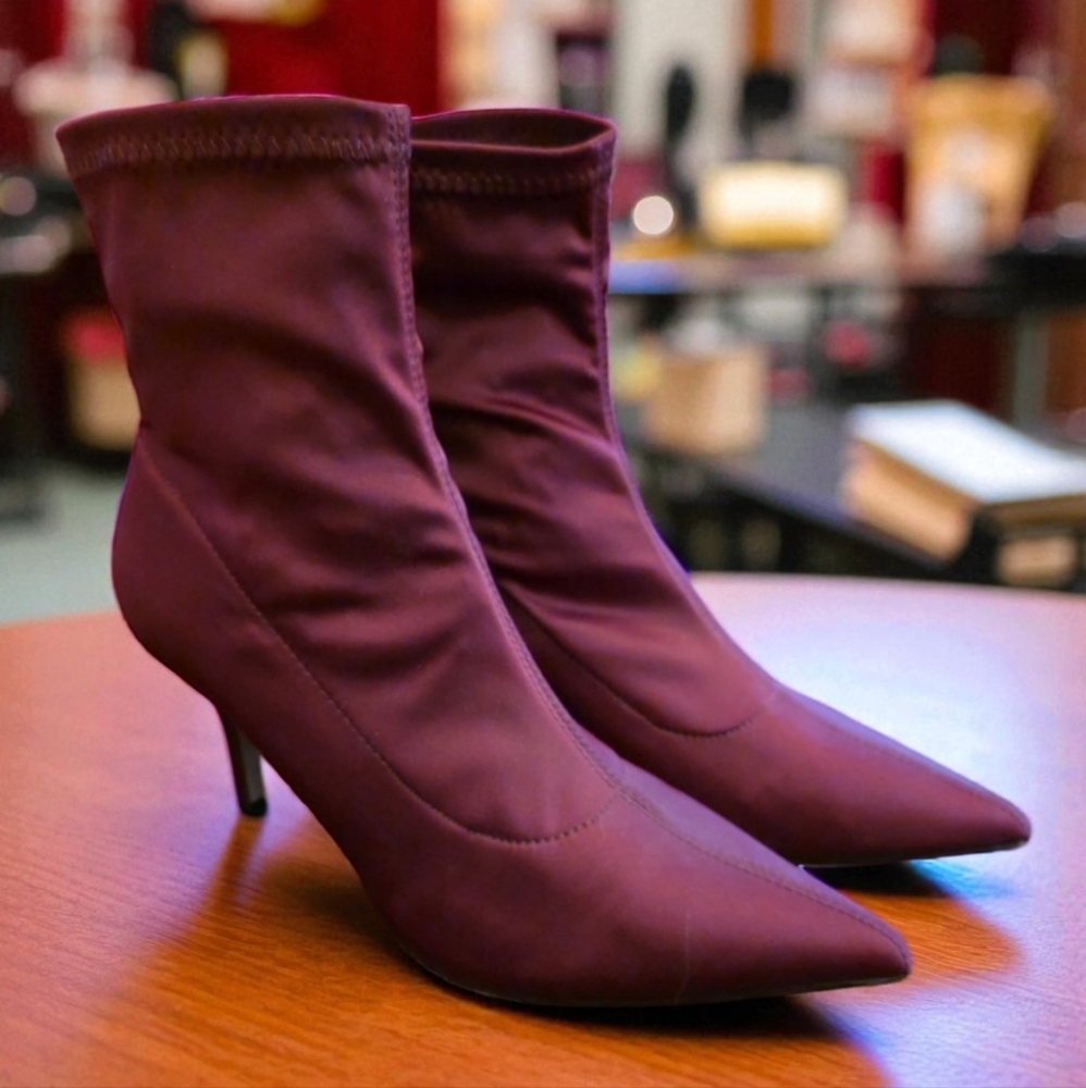 Zara Basic Collection Chic Maroon Heeled Boots - image 2